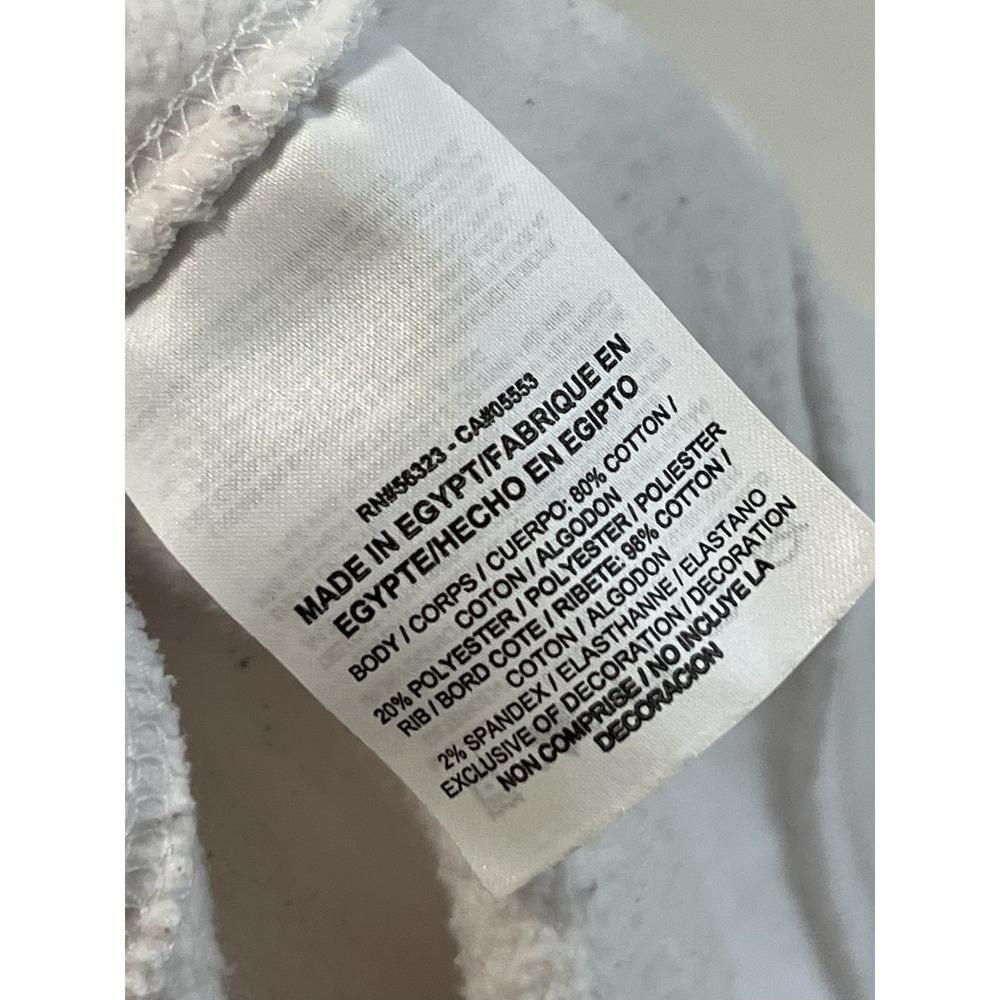 Nike Crewneck Long Sleeve Sweatshirt White Embroidered Outlined Swoosh Logo S - Picture 7 of 8